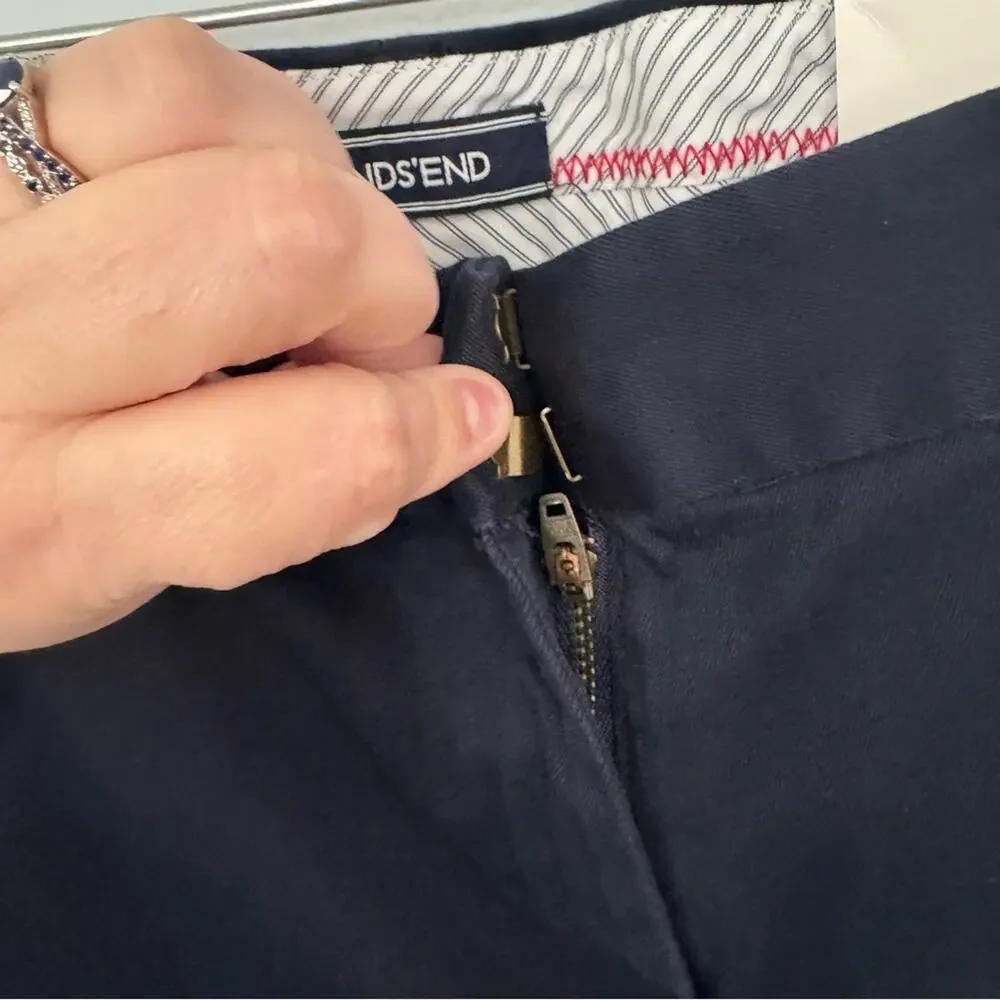 NWT Lands' End Women's Navy Dark Blue Chino Shorts Mid Rise Plus Size 22 W - Picture 5 of 9